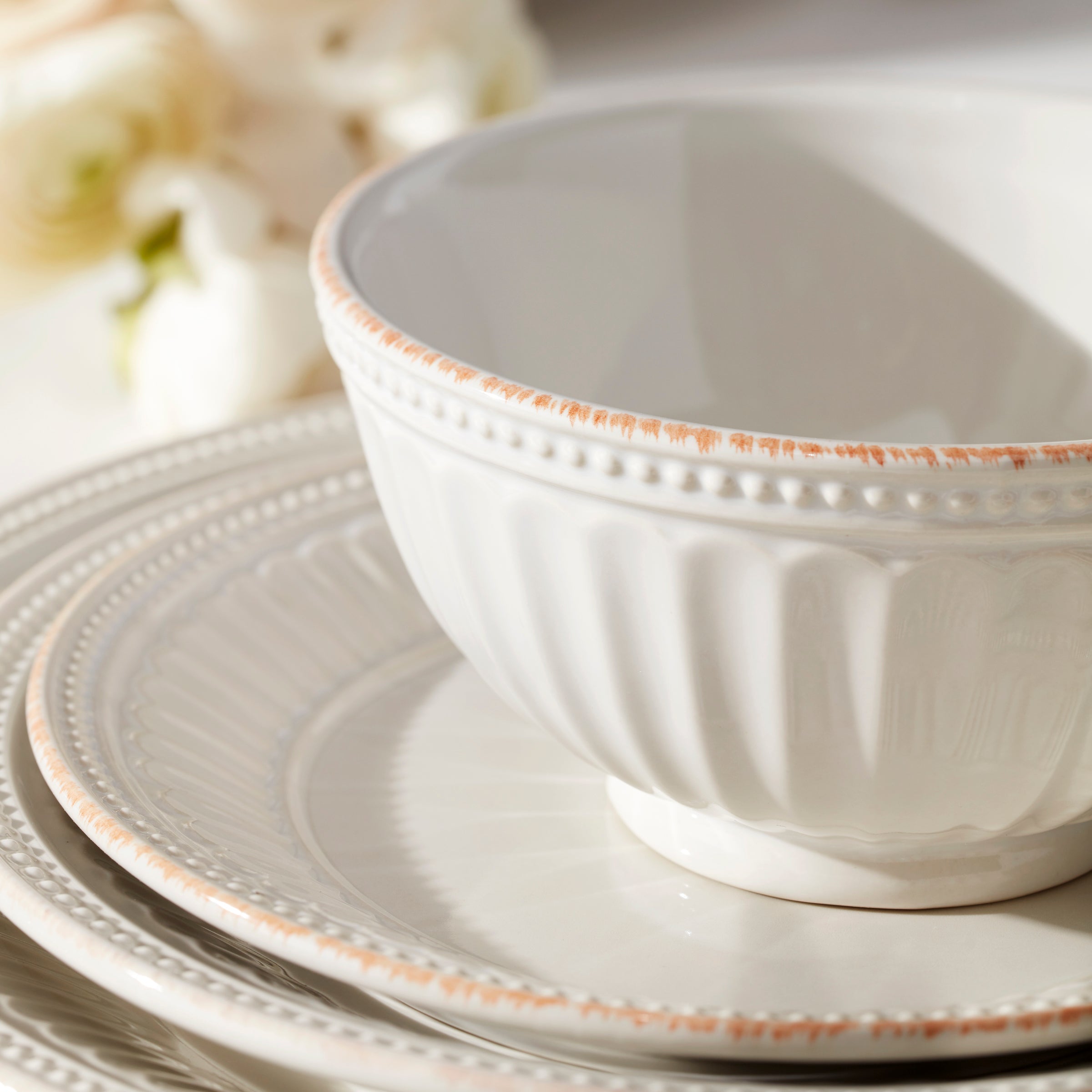 Lenox Everyday Flatware French Perle Groove White 12-Piece Place Setting - Image 11