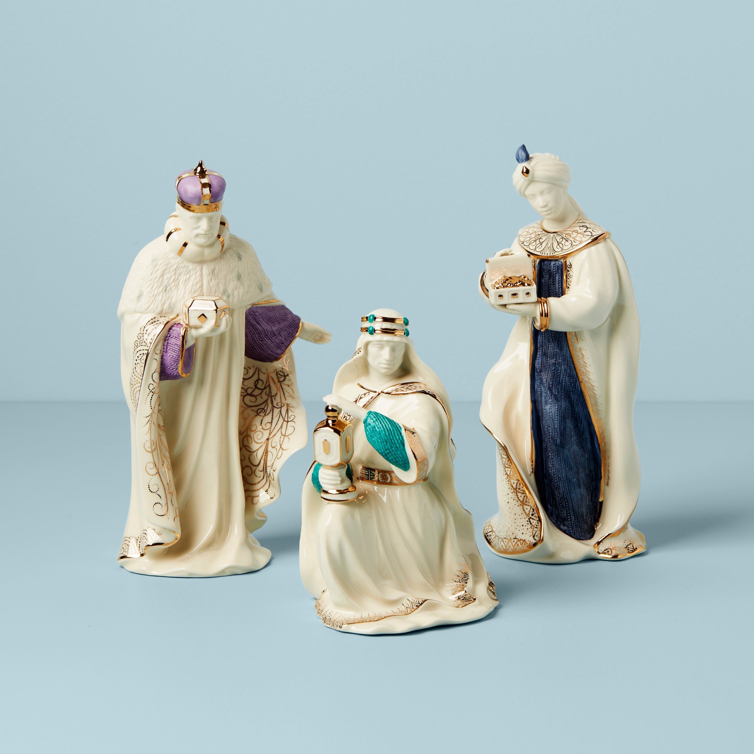 Lenox Everyday Flatware First Blessing Nativity Three Kings Figurine Set