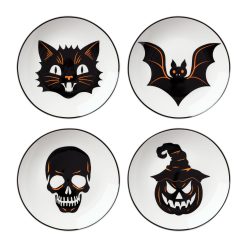 Lenox Everyday Flatware Vintro Halloween Tidbit Plates, Set of 4