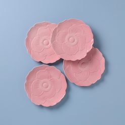 Lenox Everyday Flatware Butterfly Meadow Floral Pink Accent Plates, Set of 4
