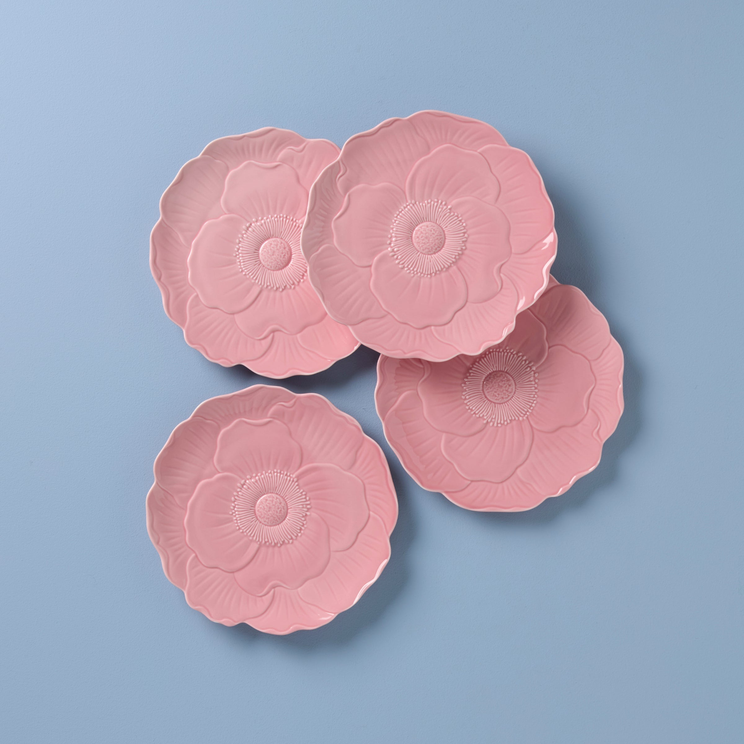 Lenox Everyday Flatware Butterfly Meadow Floral Pink Accent Plates, Set of 4