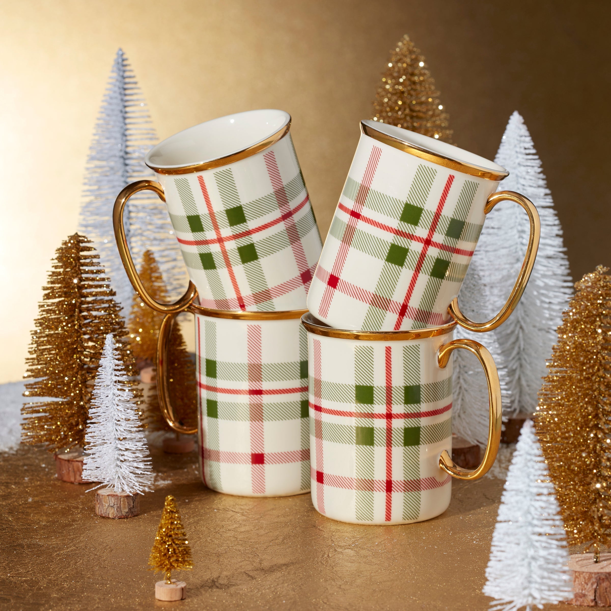 Lenox Everyday Flatware Holiday Plaid Mugs, Set of 4 - Image 2