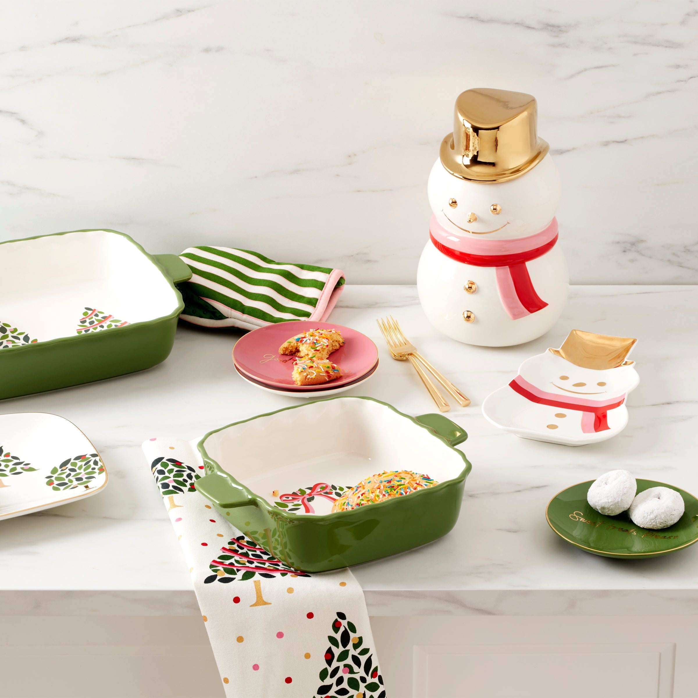 Lenox Everyday Flatware Be Jolly Snowman Cookie Jar - Image 4