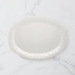 Lenox Everyday Flatware French Perle White Oval Serving Platter