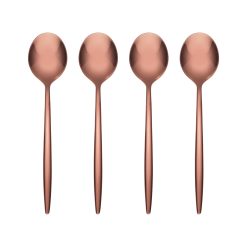 Lenox Everyday Flatware Gaze Copper Mirror Demitasse Spoons, Set of 4