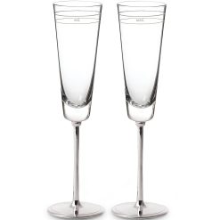 Lenox Everyday Flatware Darling Point Mr. & Mrs. Champagne Flute, Set of 2