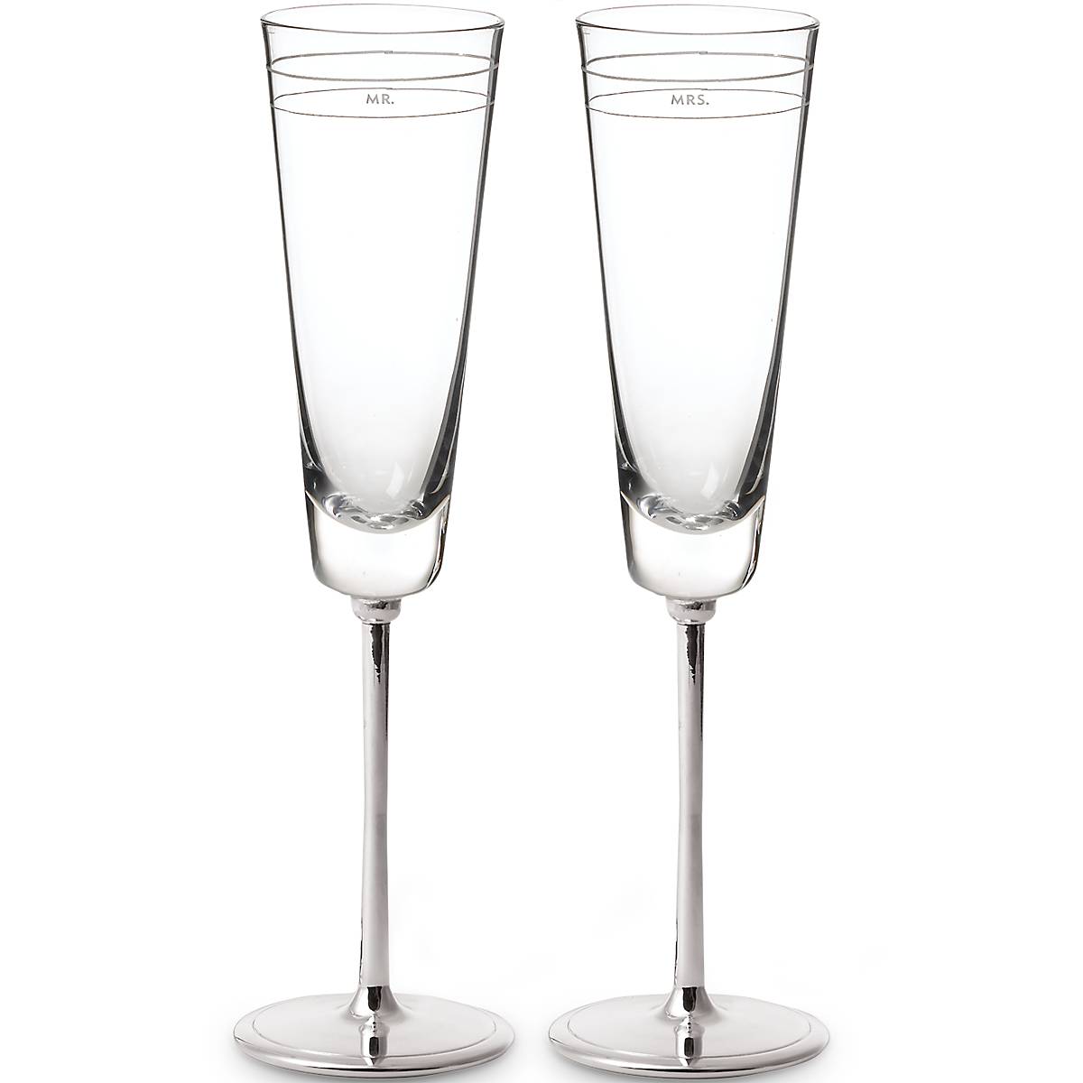 Lenox Everyday Flatware Darling Point Mr. & Mrs. Champagne Flute, Set of 2