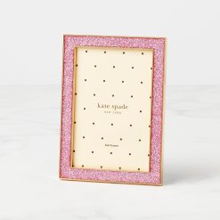 Lenox Everyday Flatware Sitting Pretty Pink Glitter 4x6 Photo Frame