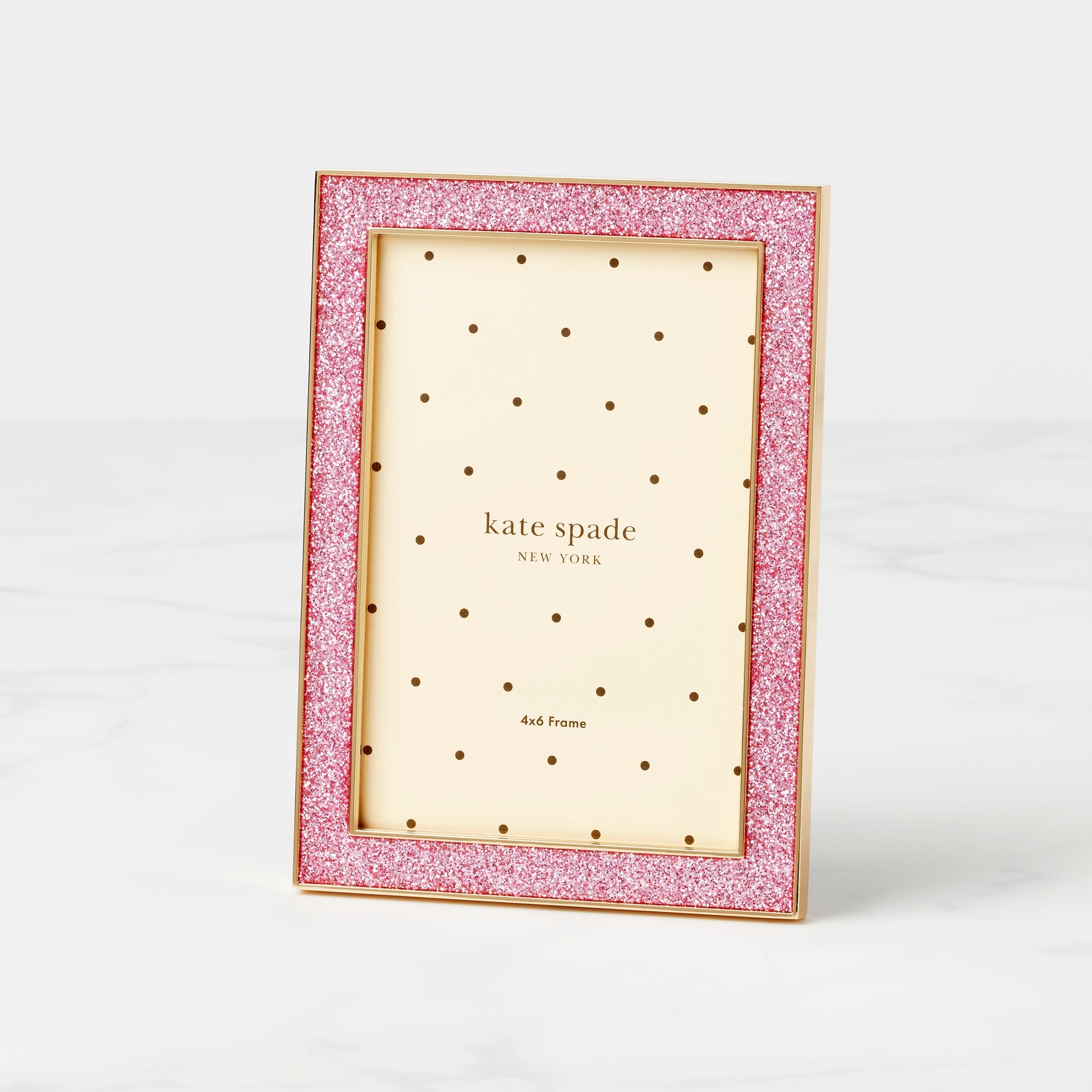 Lenox Everyday Flatware Sitting Pretty Pink Glitter 4x6 Photo Frame