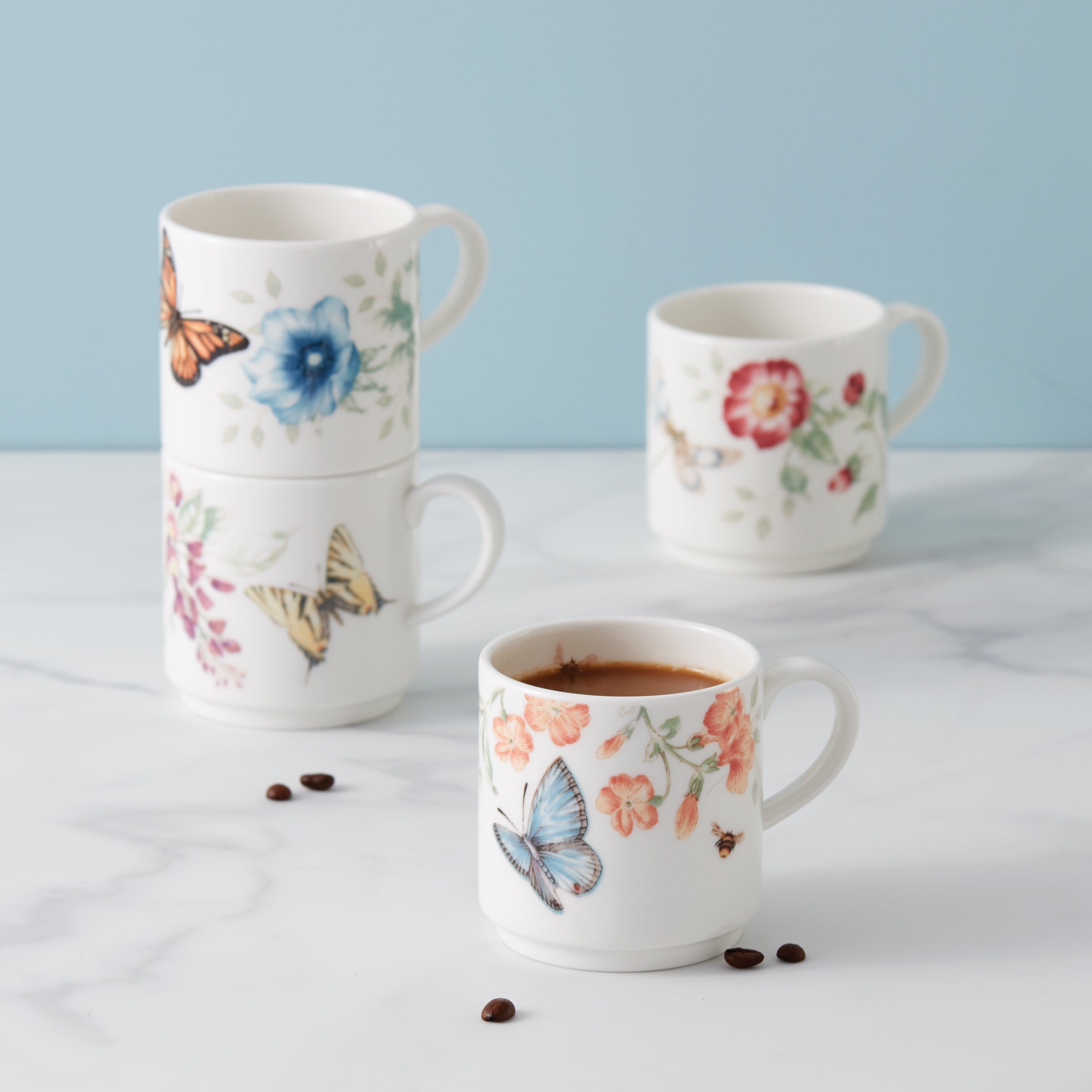 Lenox Everyday Flatware Butterfly Meadow Stacking Mugs - Set of 4 - Image 3