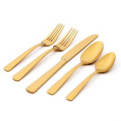Lenox Everyday Flatware Aptitude Gold 20-Piece Flatware Set