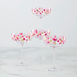 Lenox Everyday Flatware It's Raining Confetti Coupe Glasses, Set of 4