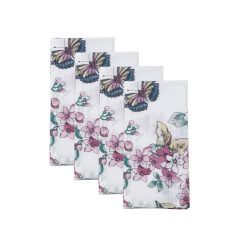 Lenox Everyday Flatware Butterfly Meadow Floral Dinner Napkins, Set of 4