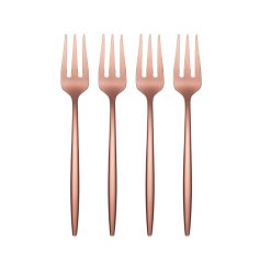 Lenox Everyday Flatware Gaze Copper Mirror Cocktail Forks, Set of 4