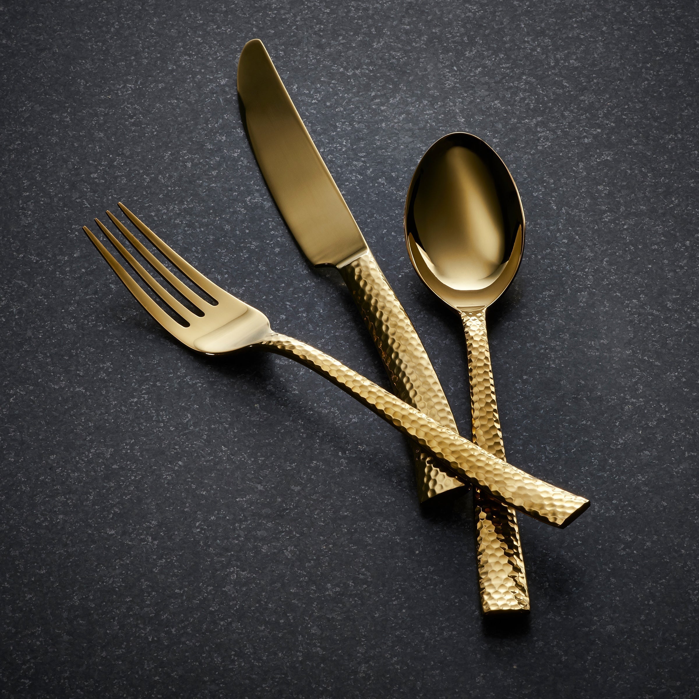 Lenox Everyday Flatware Paris Hammered Gold Titanium 20-Piece Flatware Set - Image 2