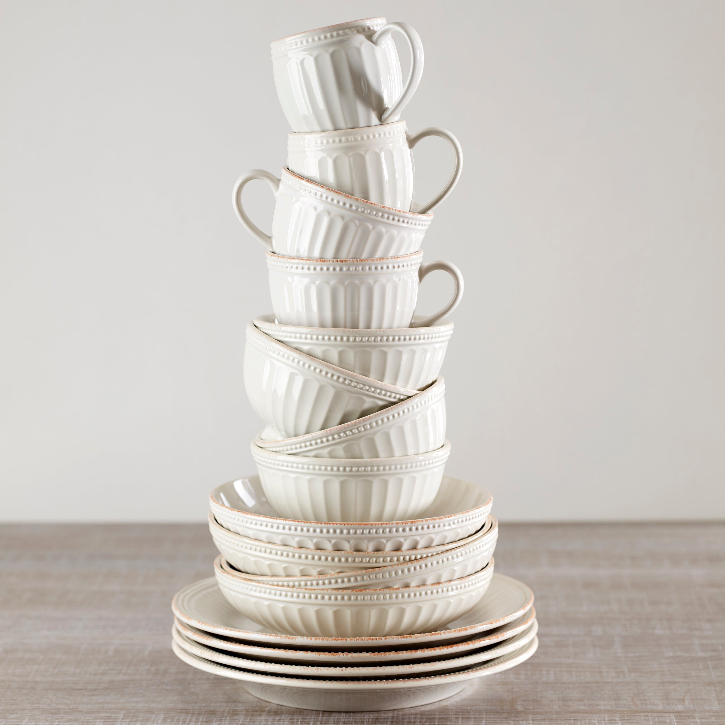 Lenox Everyday Flatware French Perle Groove White 12-Piece Dinnerware Set - Image 2