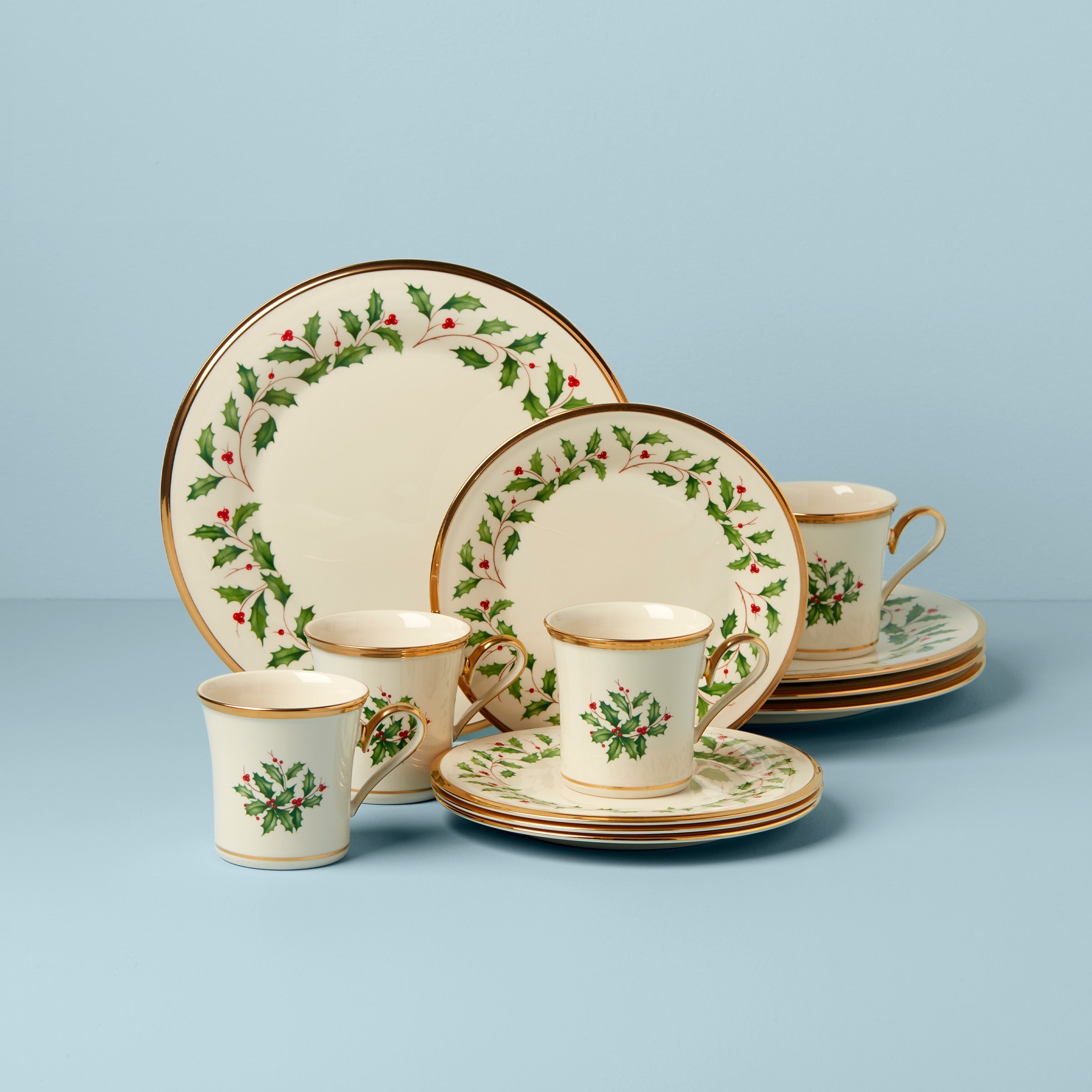 Lenox Everyday Flatware Holiday 12-Piece Plate & Mug Dinnerware Set