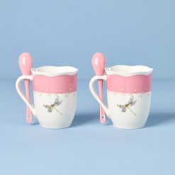 Alternative view of Lenox Everyday Flatware Butterfly Meadow Pink Mugs with Spoons, Set of 2
