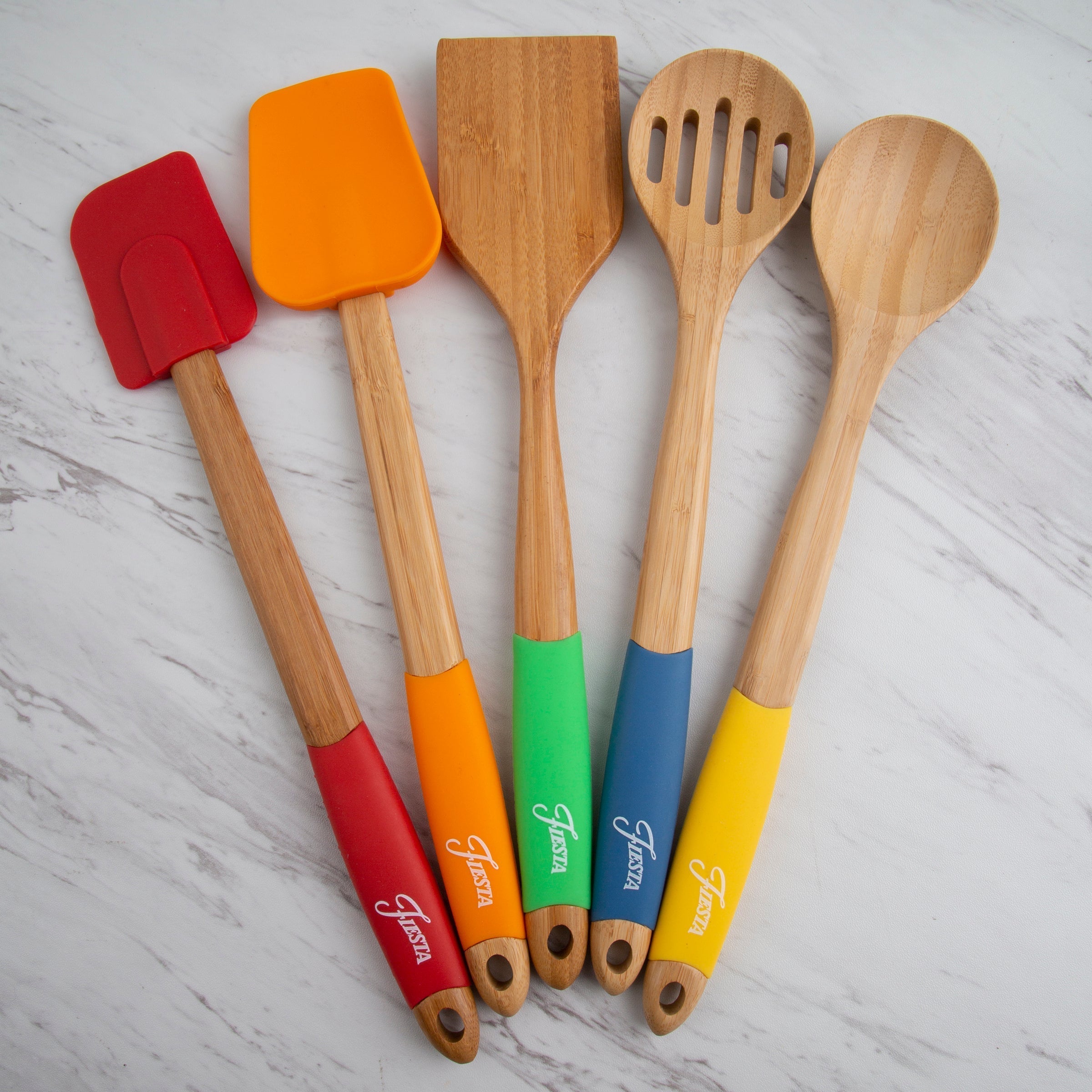 Lenox Everyday Flatware Fiesta Bamboo 5-Piece Silicone Utensil Set - Image 3