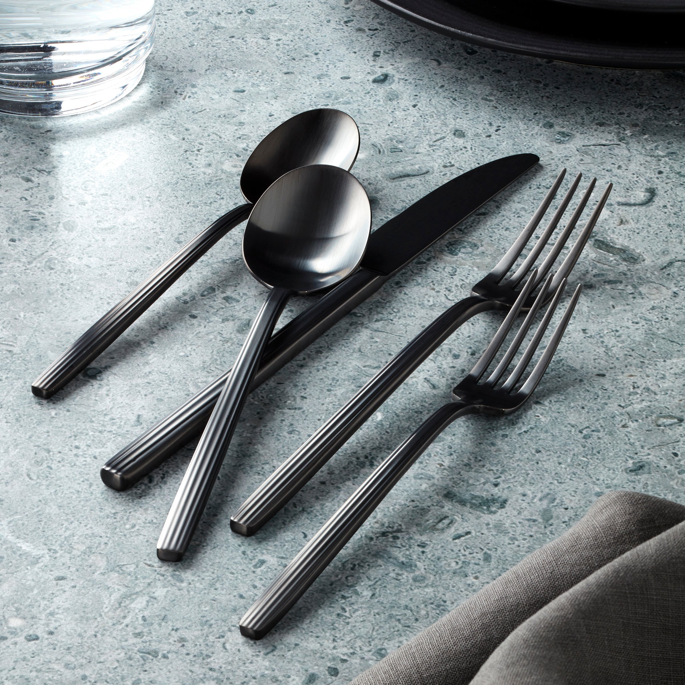 Lenox Everyday Flatware Dean Black Satin 20-Piece Flatware Set - Image 4