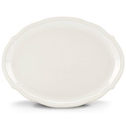 Alternative view of Lenox Everyday Flatware French Perle Bead White Oval Platter