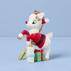 Lenox Everyday Flatware Rudolph in a Santa Suit Ornament