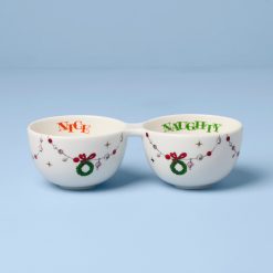 Lenox Everyday Flatware Merry Grinchmas Naughty or Nice Double Dip Bowl