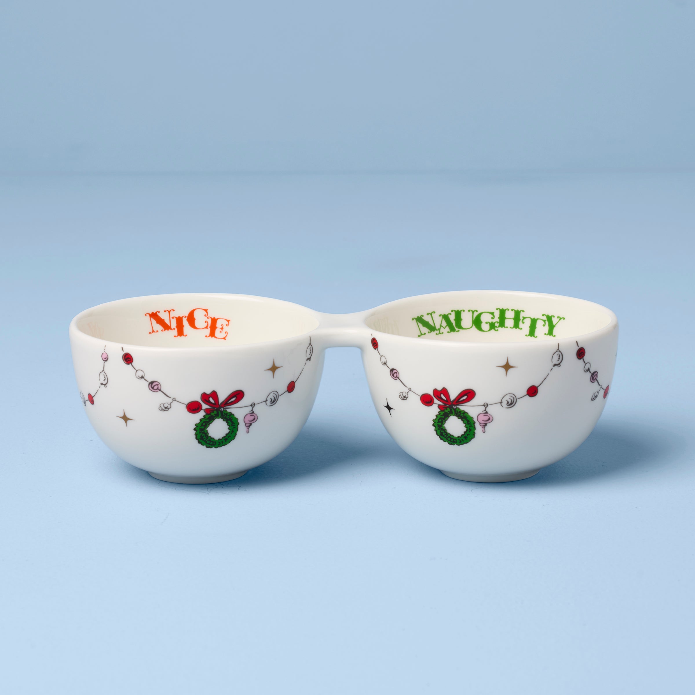 Lenox Everyday Flatware Merry Grinchmas Naughty or Nice Double Dip Bowl