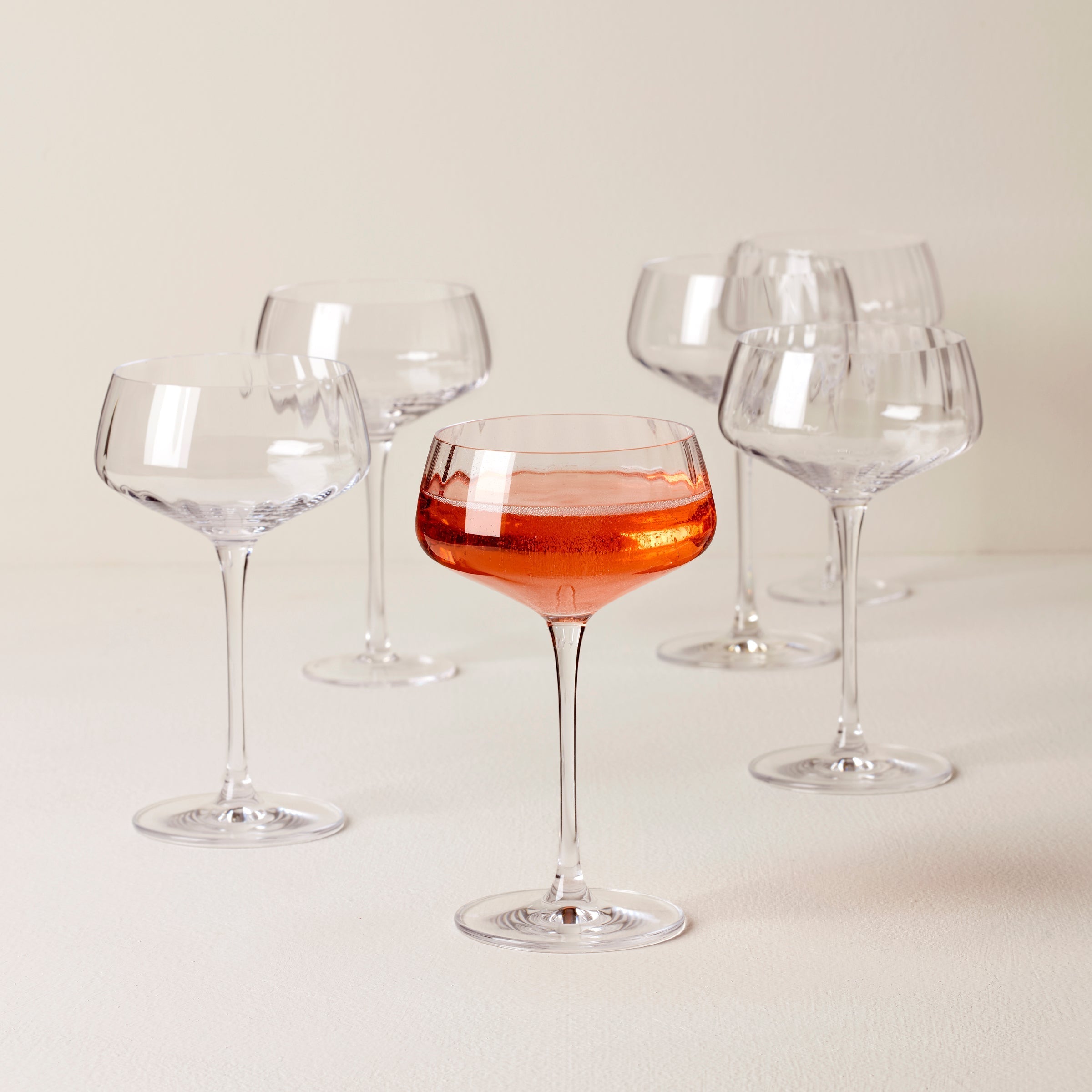 Lenox Everyday Flatware Tuscany Classics Angled Optic Coupe Glasses, Set of 6 - Image 2