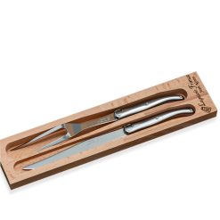 Lenox Everyday Flatware Carving Set Platine with Wood Tray