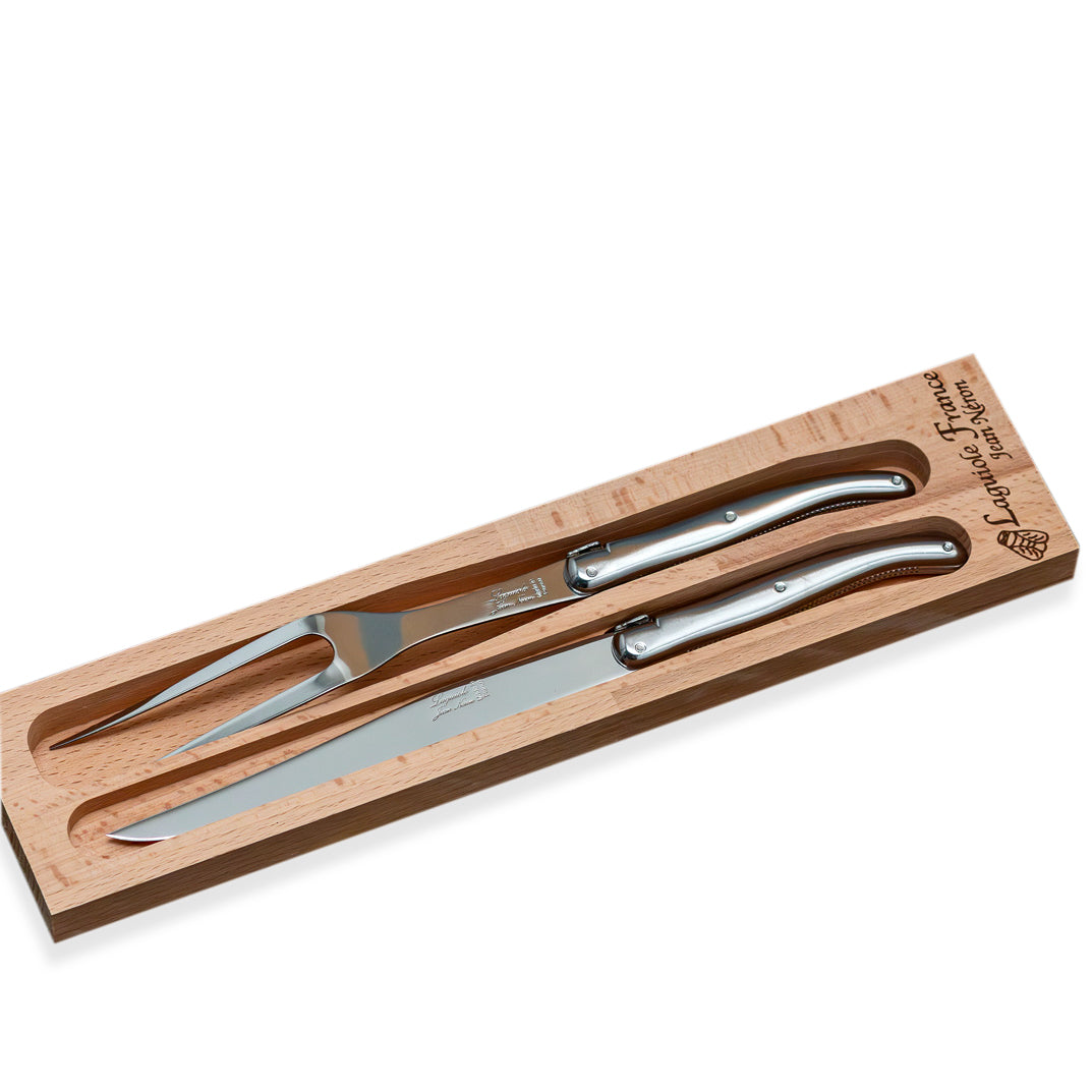 Lenox Everyday Flatware Carving Set Platine with Wood Tray