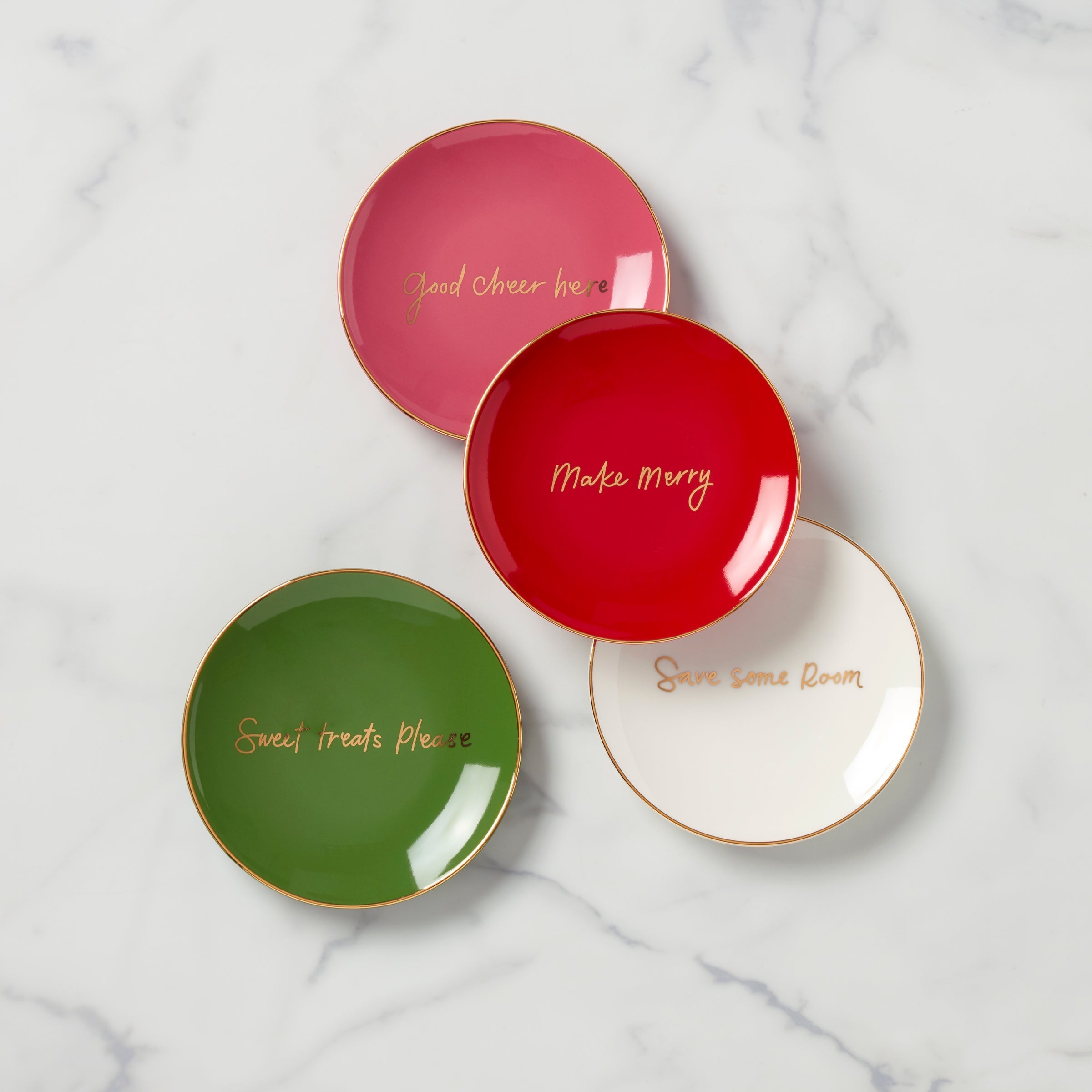Lenox Everyday Flatware Be Jolly Color Tidbit Plates - Set of 4
