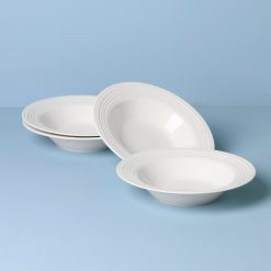 Lenox Everyday Flatware Tin Can Alley Rimmed Soup Bowls, Set of 4