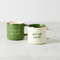Lenox Everyday Flatware Two of a Kind Got Up Early & Stayed Up Late Mugs, Set of 2