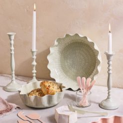 Alternative view of Lenox Everyday Flatware Nera Light Green Medium Candle Holder