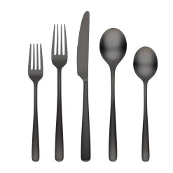 Lenox Everyday Flatware Rise Black Satin 20-Piece Flatware Set