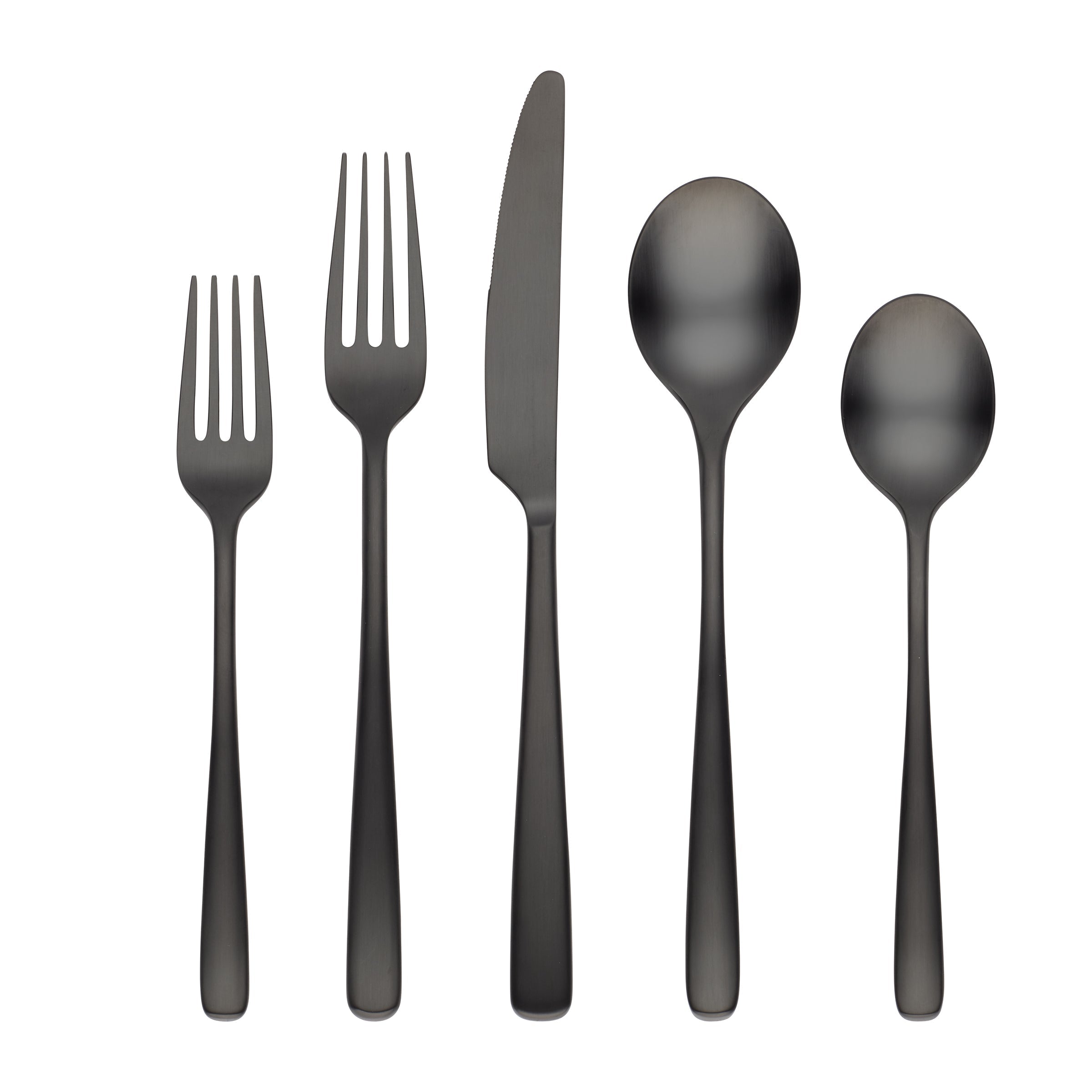 Lenox Everyday Flatware Rise Black Satin 20-Piece Flatware Set