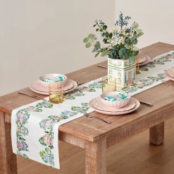 Lenox Everyday Flatware Lenox Spice Village Print Embroidered 14x70 Table Runner