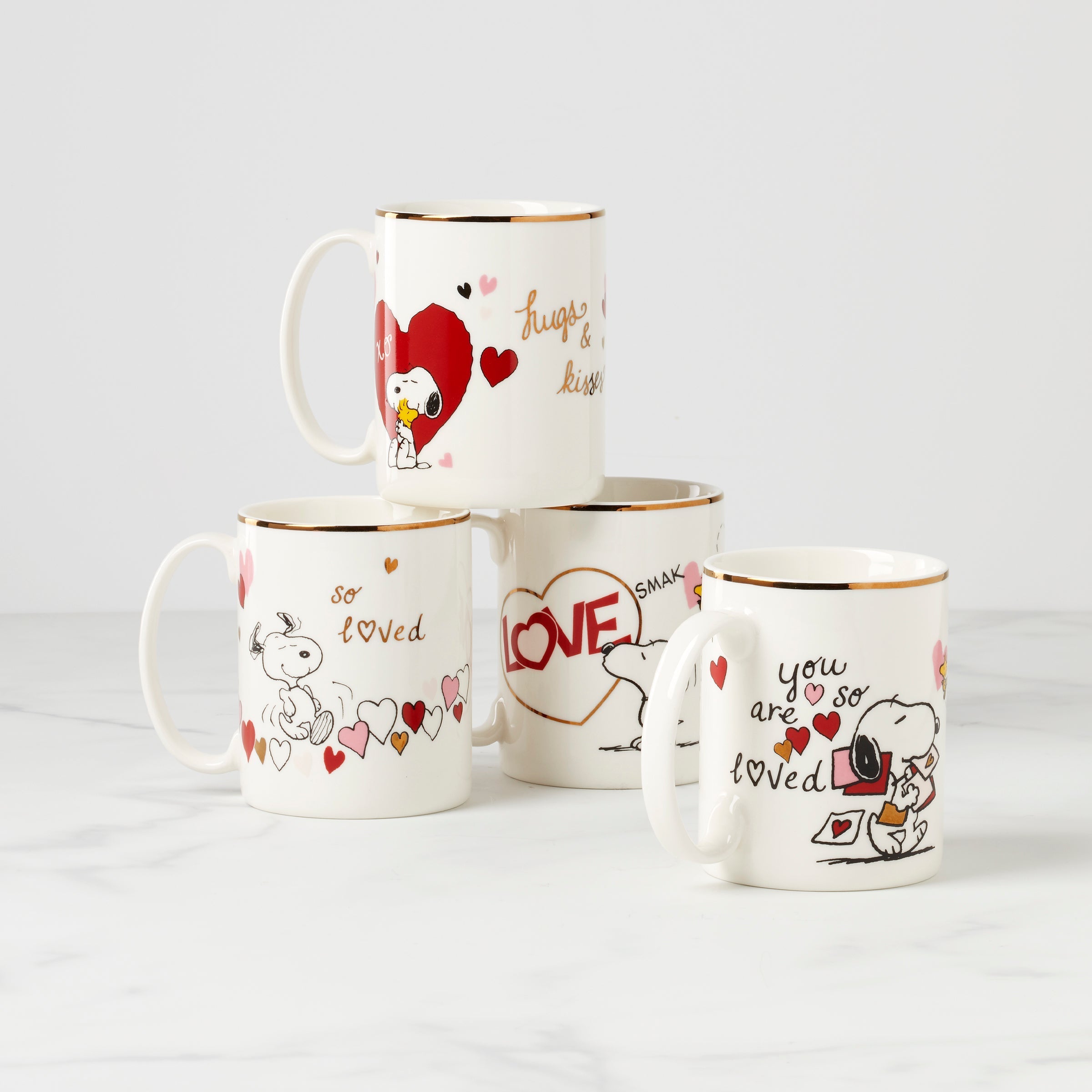 Lenox Everyday Flatware Snoopy Valentine's Day Mugs, Set of 4 - Image 2