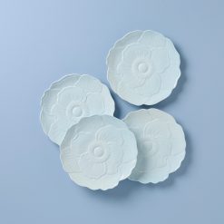 Lenox Everyday Flatware Butterfly Meadow Floral Blue Accent Plates, Set of 4