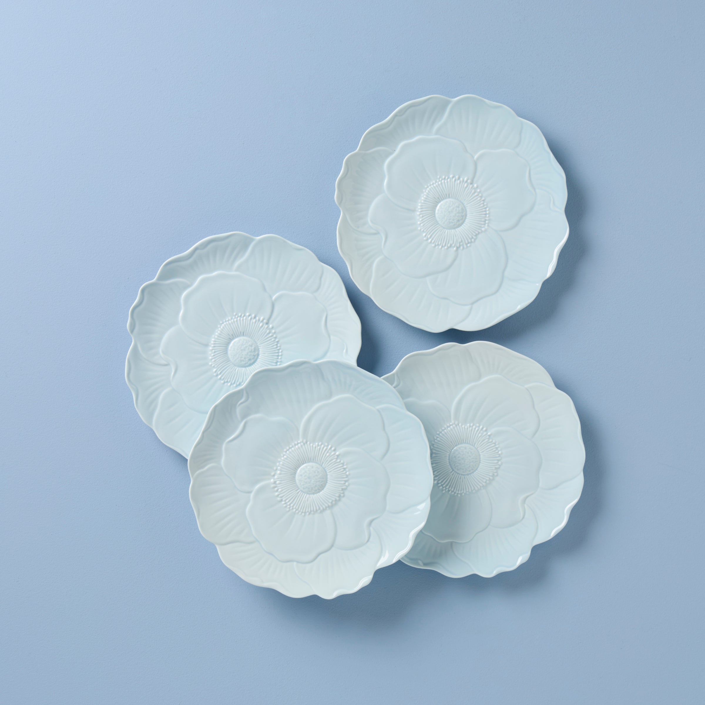 Lenox Everyday Flatware Butterfly Meadow Floral Blue Accent Plates, Set of 4