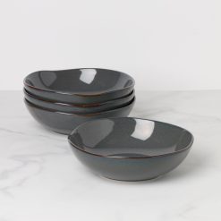 Lenox Everyday Flatware Organic Shades Gray Pasta Bowls, Set of 4