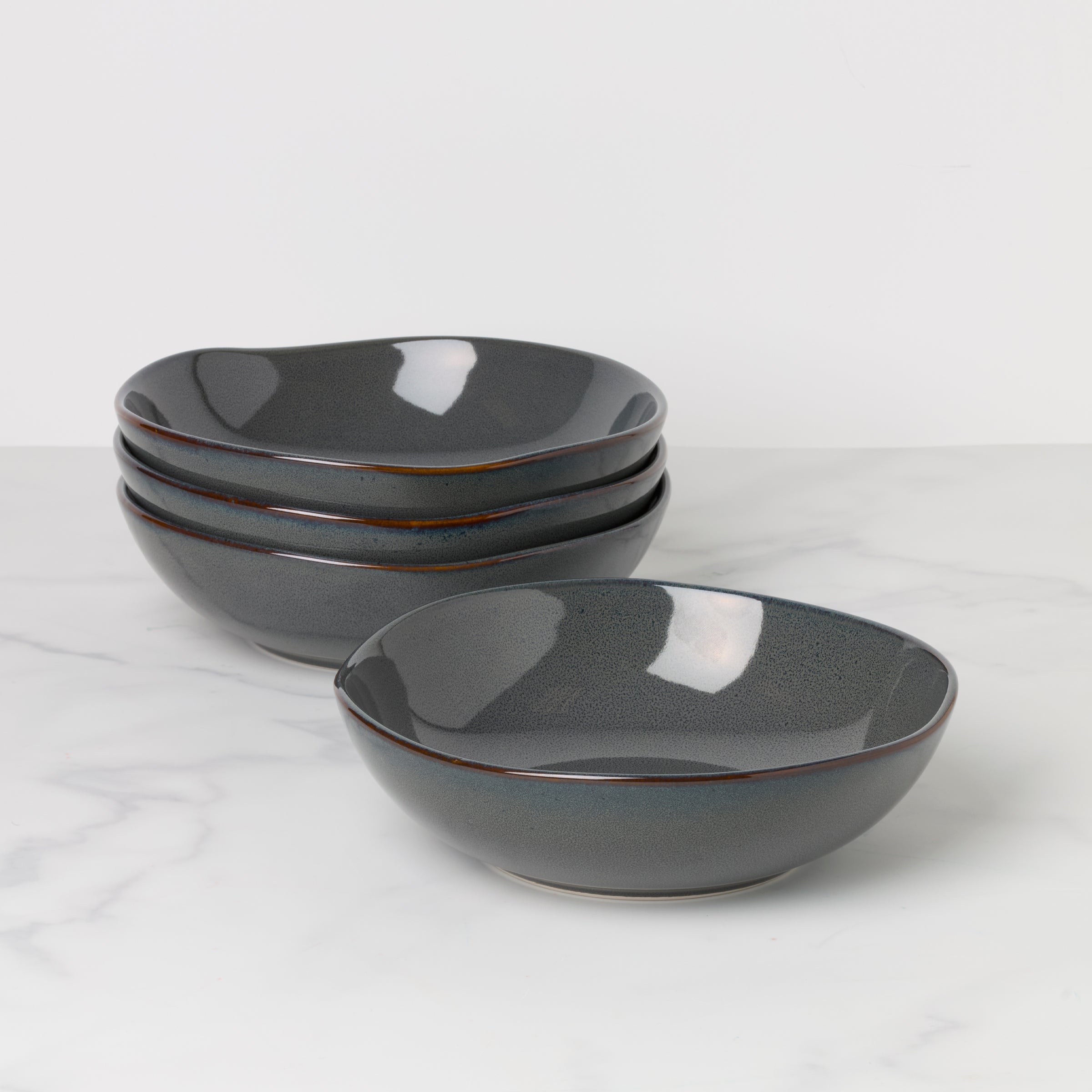 Lenox Everyday Flatware Organic Shades Gray Pasta Bowls, Set of 4
