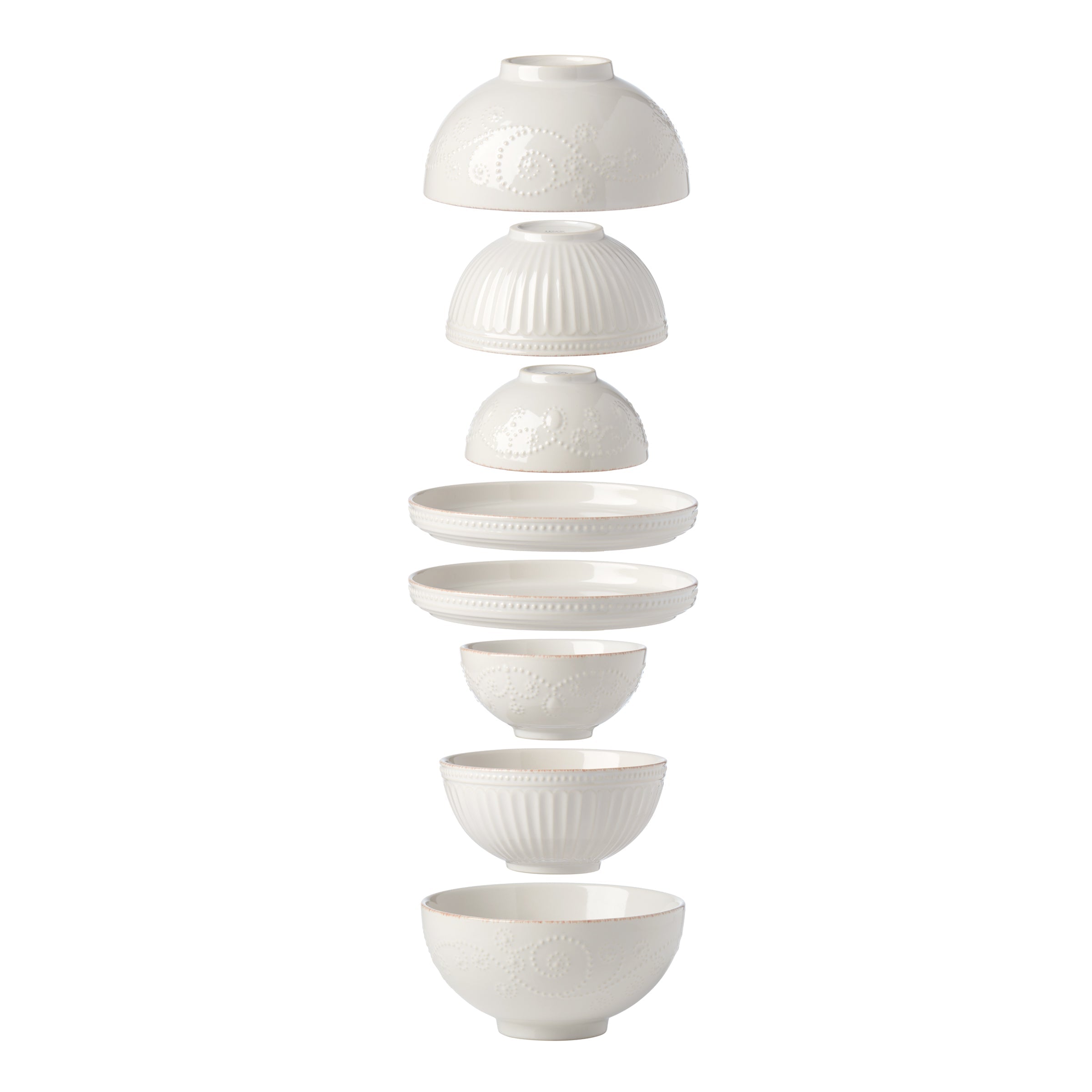 Lenox Everyday Flatware French Perle Luna 8-Piece Nesting Dinnerware Set - Image 2