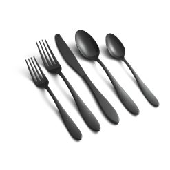 Lenox Everyday Flatware Delia Black Satin 20-Piece Flatware Set