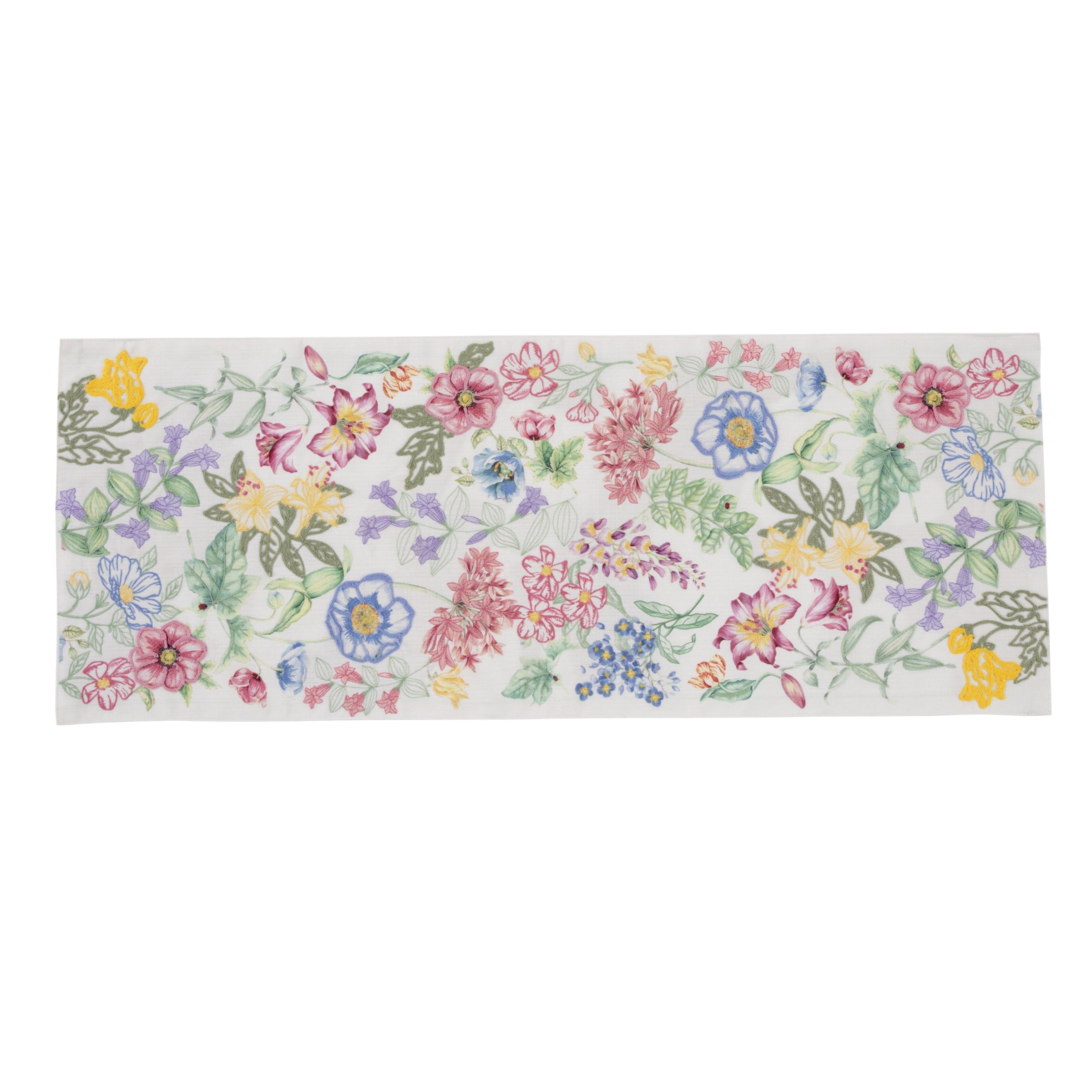 Lenox Everyday Flatware Butterfly Meadow Garden Embroidered Centerpiece Table Runner