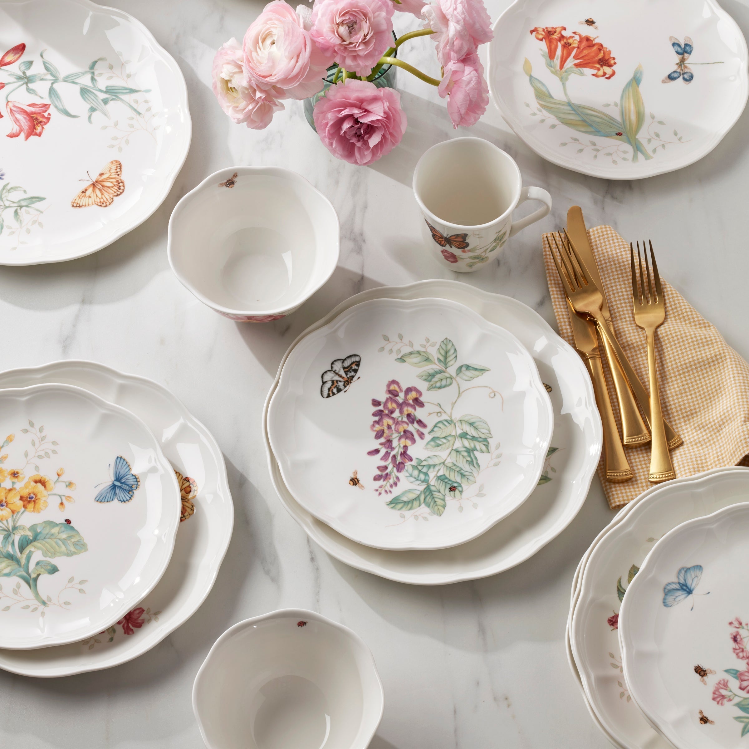 Lenox Everyday Flatware Butterfly Meadow 24-Piece Dinnerware Set - Image 6