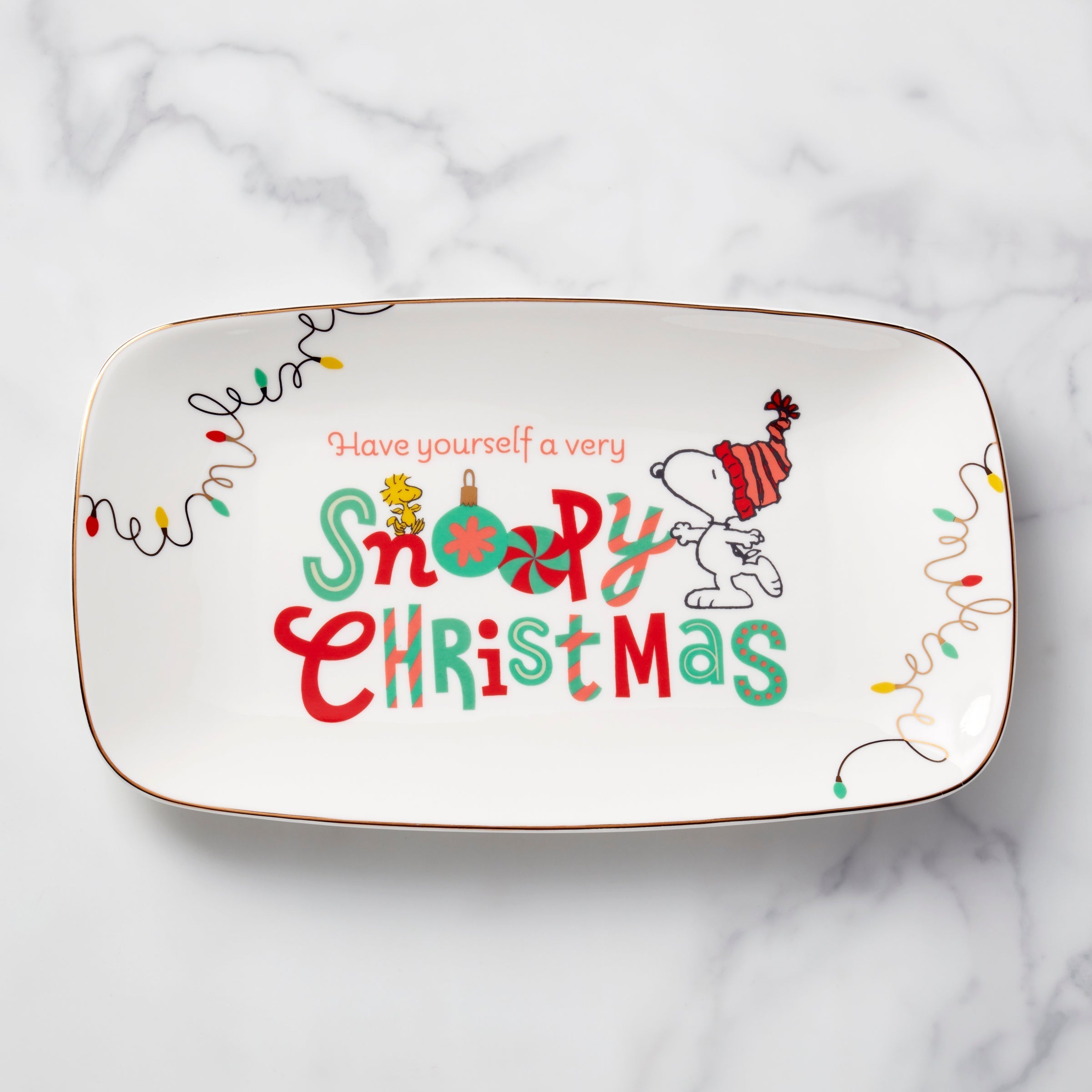 Lenox Everyday Flatware Snoopy Christmas Hors d'Oeuvre Tray
