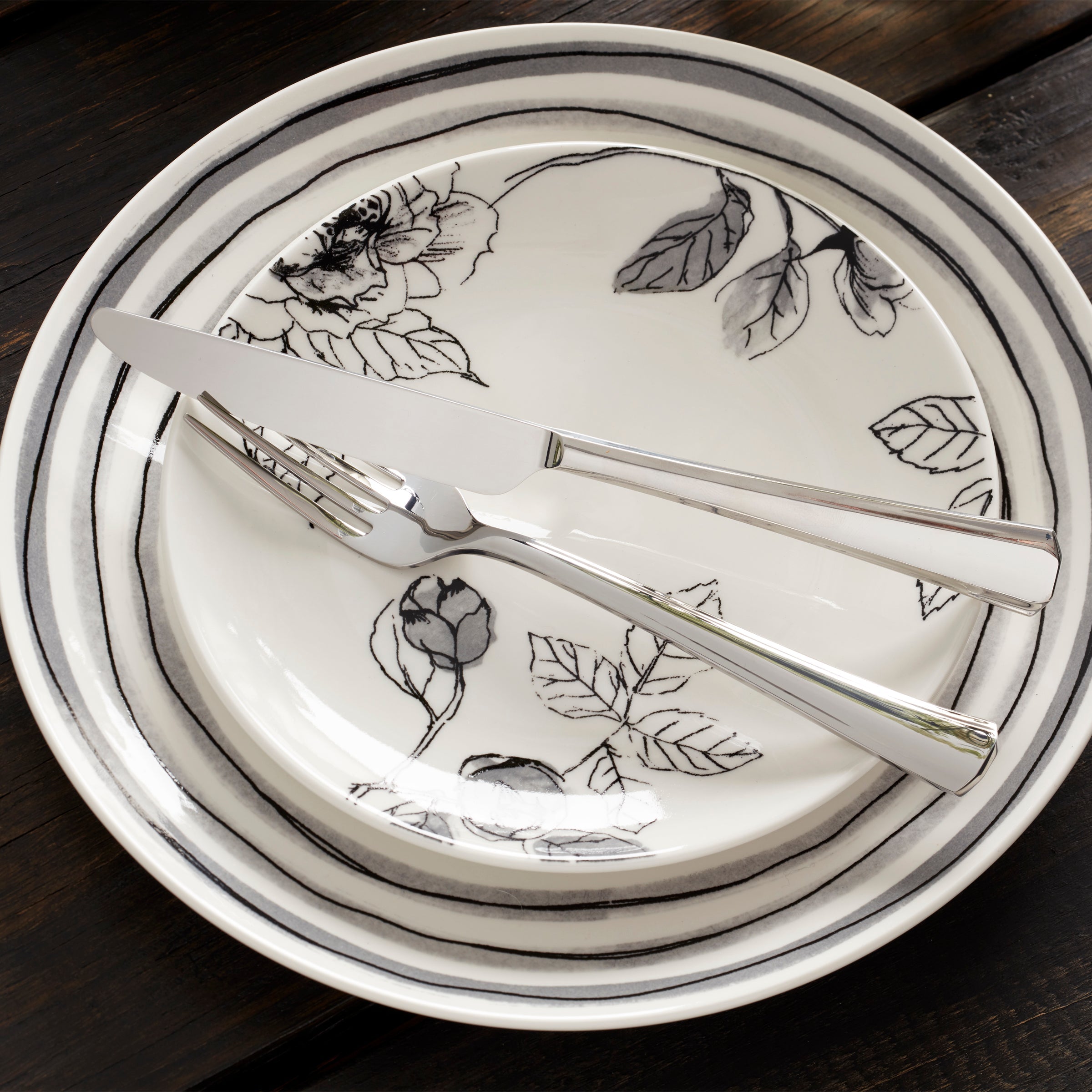 Lenox Everyday Flatware Sketchbook 12-Piece Dinnerware Set - Image 6