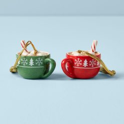 Alternative view of Lenox Everyday Flatware Personalized Hot Cocoa 2-Piece Ornament Set